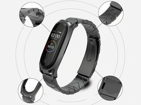 V-Style GT band Mijobs bracelet for Xiaomi Mi Band 3/4 black