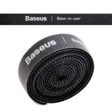 Velcro tape, cable organizer Baseus Colorful Circle Velcro Straps 1m (black)