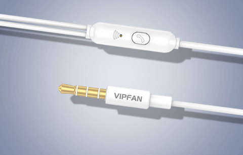 Vipfan M15 wired earbuds, 3.5mm jack, 1m (white)