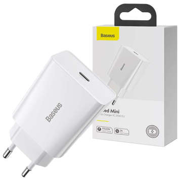 Wall charger Baseus Speed ​​Mini Quick Charger USB-C PD 3A 20W White