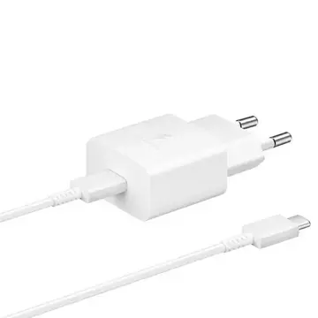 Wall charger Samsung EP-T1510XW 15W Fast Charge USB-C/USB-C cable white/white