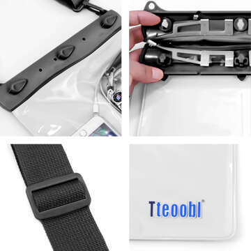 Waterproof Case for Phone 7.2" Pouch Case Bag with Shoulder Strap Universal Large Waterproof 23x25cm Black