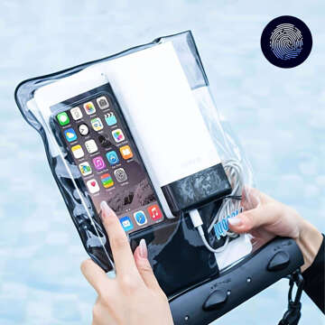 Waterproof Case for Phone 7.2" Pouch Case Bag with Shoulder Strap Universal Large Waterproof 23x25cm Black