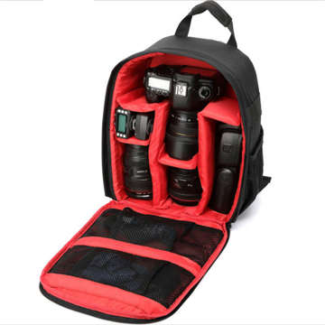 Waterproof backpack Alogy bag for camera photographic equipment and accessories capacious Black and red