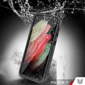 Waterproof case for Samsung Galaxy S21 FE 360 Alogy Armored Armor IP68 with lanyard Black