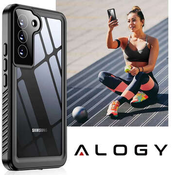 Waterproof case for Samsung Galaxy S21 FE 360 Alogy Armored Armor IP68 with lanyard Black