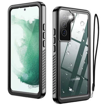 Waterproof case for Samsung Galaxy S21 FE 360 Alogy Armored Armor IP68 with lanyard Black