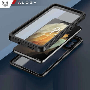 Waterproof case for Samsung Galaxy S21 FE 360 Alogy Armored Armor IP68 with lanyard Black