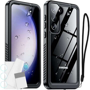 Waterproof case for Samsung Galaxy S23 360 Alogy Armored Armor IP68 with lanyard Black