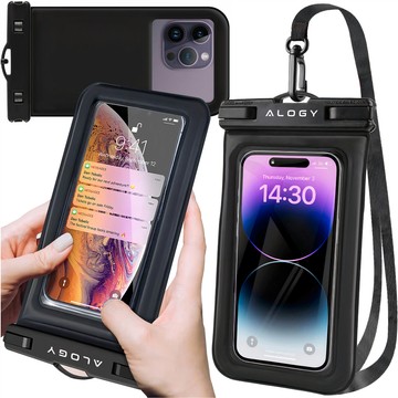 Waterproof case for phone up to 7.5" buoyancy for pool kayak Case water case Alogy Black