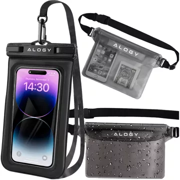 Waterproof case for phone up to 7.5" buoyancy for pool kayak Case water case Alogy Black Waist bag case