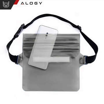 Waterproof case waist bag phone case water resistant 21.5x23.5cm Alogy Waterproof Black