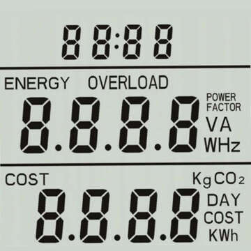 Wattmeter counter current consumption meter energy voltage for socket contact Digital with white display