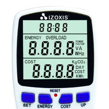 Wattmeter counter current consumption meter energy voltage for socket contact Digital with white display