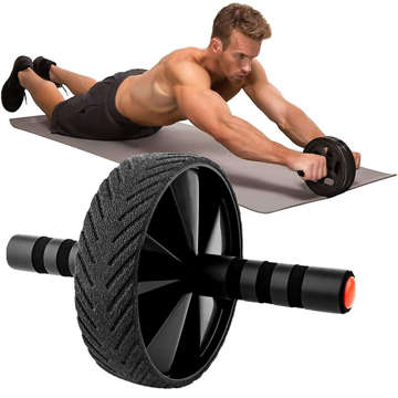 Wheel Abdominal Muscle Roller Biceps ABS Wheel Fitness Wheel Training Sports Black