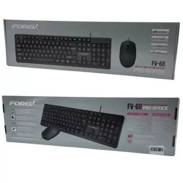 Wired Keyboard Mouse Set Forev FV-68 Black