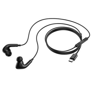 Wired headphones for phone Headset with microphone USB-C type C Pro Series remote control Black