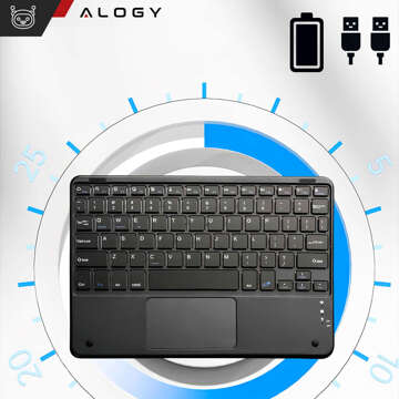 Wireless Keyboard with Touchpad Bluetooth Touchpad for PC TV Tablet USB-C Alogy Wireless Black