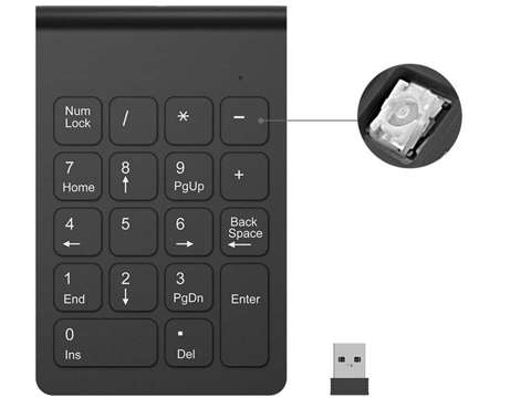 Wireless USB Numeric Keypad for Laptop PC Alogy Wireless KeyPad