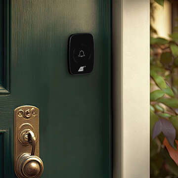 Wireless doorbell for gates, doors, gates, waterproof, IP44, outdoor, 300m, 21803, black