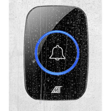 Wireless doorbell for gates, doors, gates, waterproof, IP44, outdoor, 300m, 21803, black