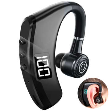 Wireless headset for Bluetooth 4.0 calls car headset with display V8 Black