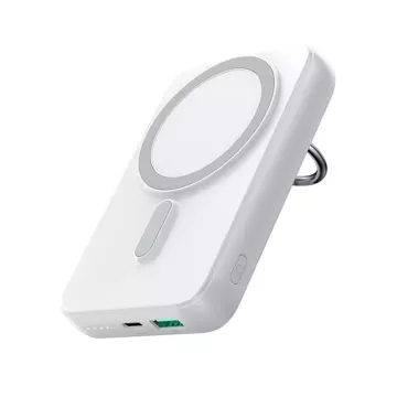 Wireless powerbank 10000mAh Joyroom JR-W050 20W MagSafe with ring and stand - white