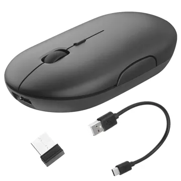 Wireless vertical gaming mouse vertical ergonomic for laptop PC right-handed silent Black