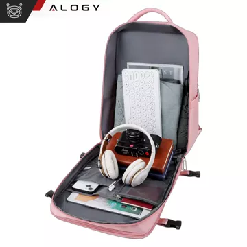 Women's Laptop Backpack Travel Suitcase Luggage for Plane Work School 45x30x20cm Alogy Pink