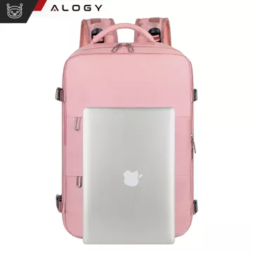 Women's Laptop Backpack Travel Suitcase Luggage for Plane Work School 45x30x20cm Alogy Pink