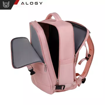 Women's Laptop Backpack Travel Suitcase Luggage for Plane Work School 45x30x20cm Alogy Pink