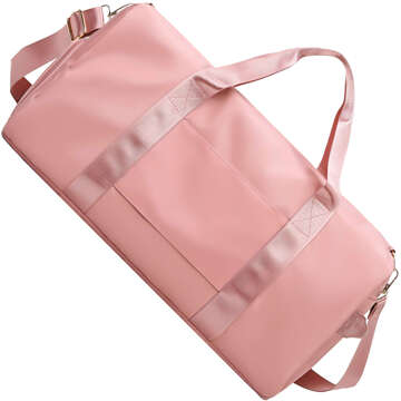 Women's sports shoulder bag for the gym, for the plane, hand luggage, 48x25, fabric training, Alogy, Pink