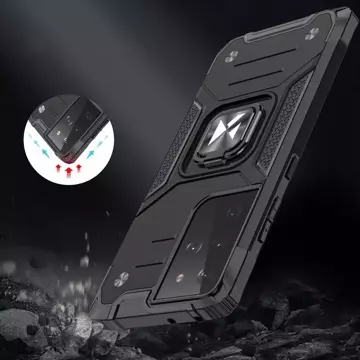 Wozinsky Ring Armor armored hybrid case cover magnetic holder Samsung Galaxy S22 Ultra black