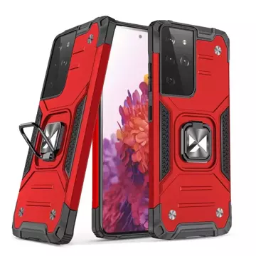 Wozinsky Ring Armor armored hybrid case cover magnetic holder Samsung Galaxy S22 Ultra red