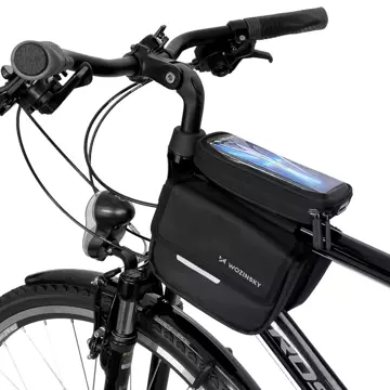 Wozinsky bicycle frame bag bike bag waterproof phone case 1.5l black (WBB26BK)