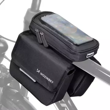 Wozinsky bicycle frame bag bike bag waterproof phone case 1.5l black (WBB26BK)