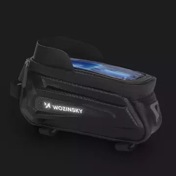 Wozinsky bicycle frame bag with phone case 1.7 l black (WBB28BK)