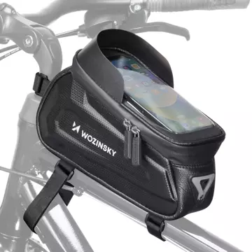 Wozinsky bicycle frame bag with phone case 1.7 l black (WBB28BK)