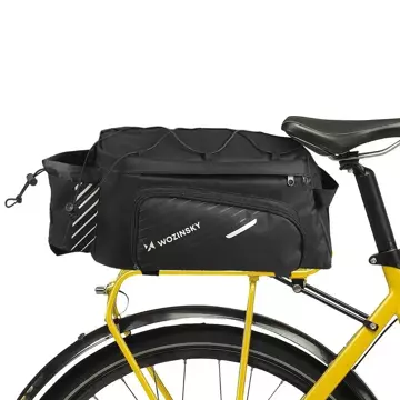 Wozinsky bike carrier bag with shoulder strap 9l (rain cover included) black (WBB22BK)