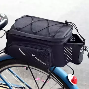 Wozinsky bike carrier bag with shoulder strap 9l (rain cover included) black (WBB22BK)