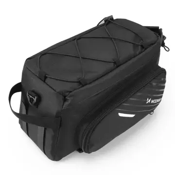 Wozinsky bike carrier bag with shoulder strap 9l (rain cover included) black (WBB22BK)