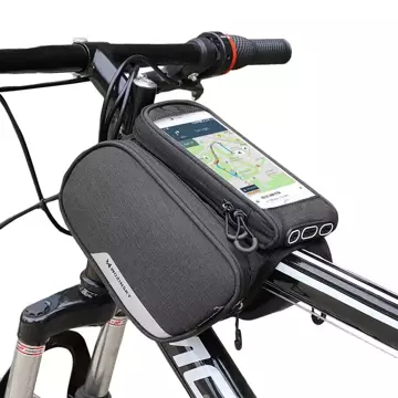 Wozinsky bike frame bag detachable phone pouch up to 6.5" 1.5l black (WBB7BK)