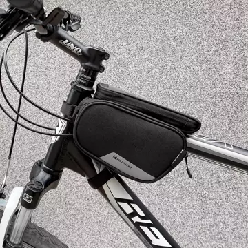 Wozinsky bike frame bag detachable phone pouch up to 6.5" 1.5l black (WBB7BK)