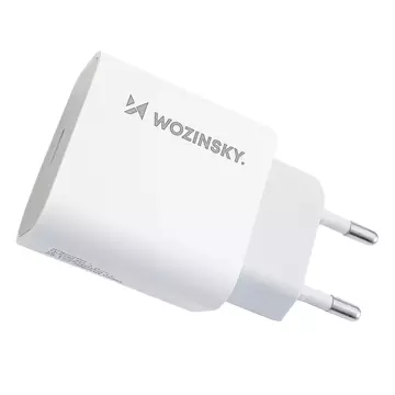 Wozinsky fast charger EU USB Type C Power Delivery 20W cable USB Type C / Lightning cable 1m white