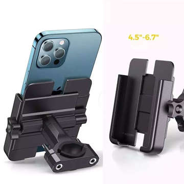 Wozinsky metal phone holder for bicycle, scooters black (WBHBK3)