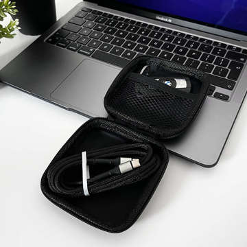 Zippered case Alogy Protect universal case for accessories headphones, cable, charger black