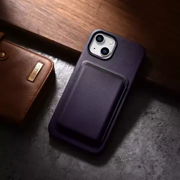 iCarer Case Leather Genuine Leather Phone Case for iPhone 14 Plus Dark Purple (MagSafe Compatible)