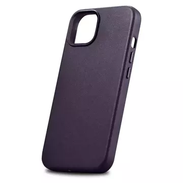 iCarer Case Leather Genuine Leather Phone Case for iPhone 14 Plus Dark Purple (MagSafe Compatible)