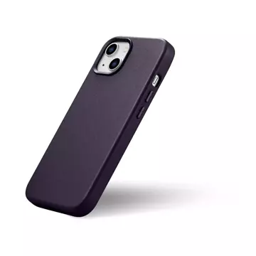 iCarer Case Leather Genuine Leather Phone Case for iPhone 14 Plus Dark Purple (MagSafe Compatible)