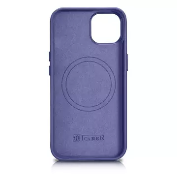 iCarer Case Leather Genuine Leather Phone Case for iPhone 14 Plus Light Purple (MagSafe Compatible)